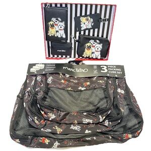 NEW Marc Tetro Dog Print Travel Accessory Set & Packing Cubes‎ (set of 3) NWT